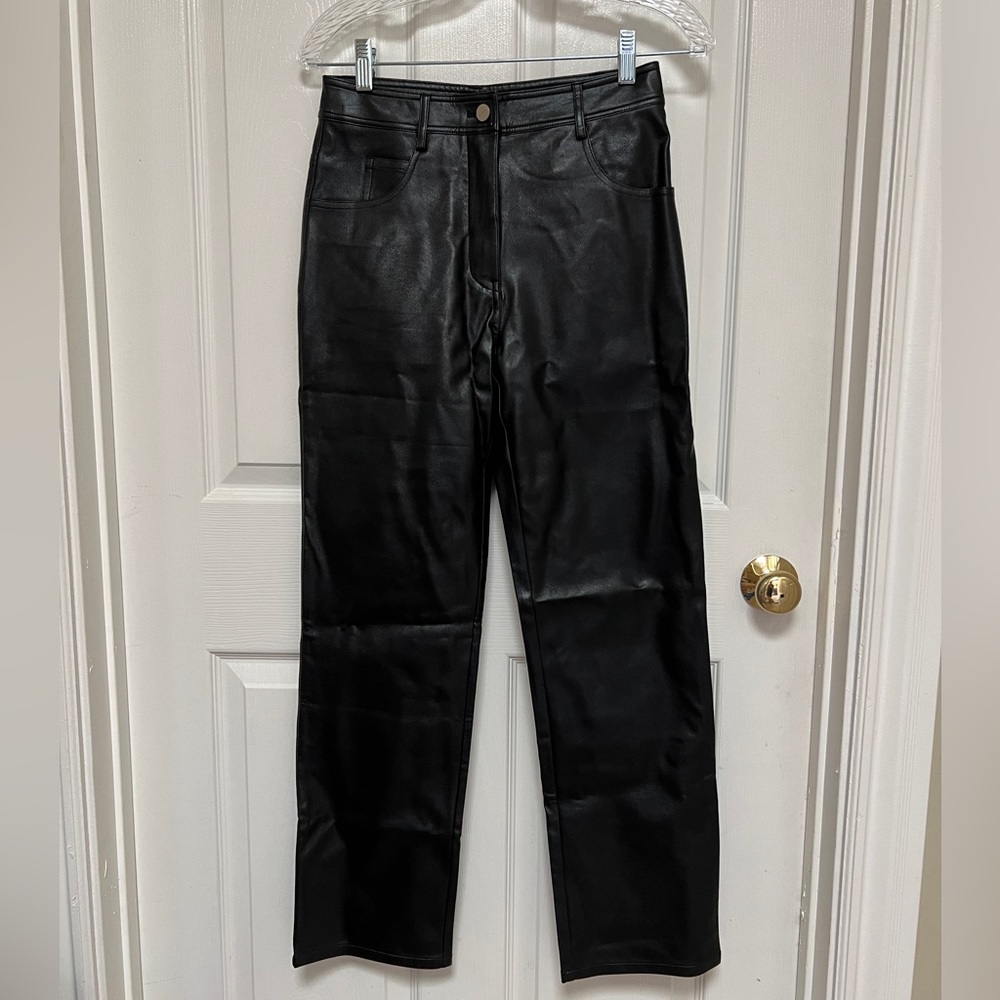 Miaou Black Junior Faux-Leather Pants